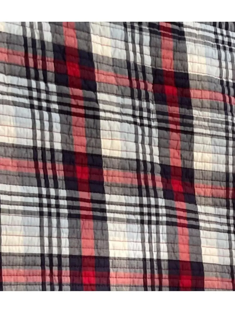Pottery Barn Kids Plaid Quilt – 36” x 51” Red, White & Blue Reversible EUC